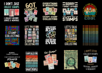15 Stamp Collecting Shirt Designs Bundle For Commercial Use Part 1, Stamp Collecting T-shirt, Stamp Collecting png file, Stamp Collecting di