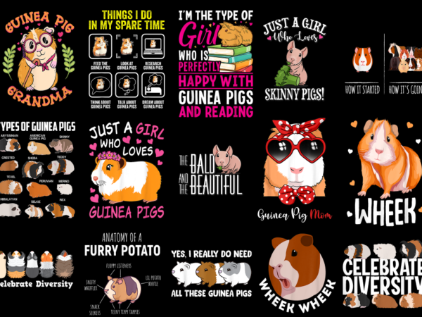 15 guinea pig shirt designs bundle for commercial use part 1, guinea pig t-shirt, guinea pig png file, guinea pig digital file, guinea pig g