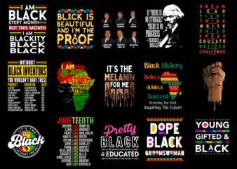 15 Black History Month Shirt Designs Bundle For Commercial Use Part 1, Black History Month T-shirt, Black History Month png file, Black Hist