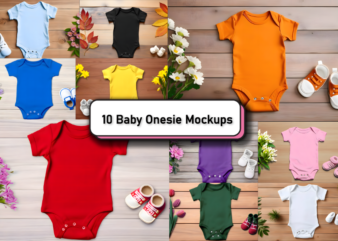 Baby Onesie Bodysuit Mockup Bundle t shirt template