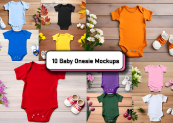 Baby Onesie Bodysuit Mockup Bundle