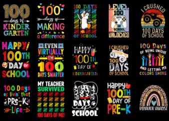 15 100 Days of School Shirt Designs Bundle For Commercial Use Part 17, 100 Days of School T-shirt, 100 Days of School png file, 100 Days of