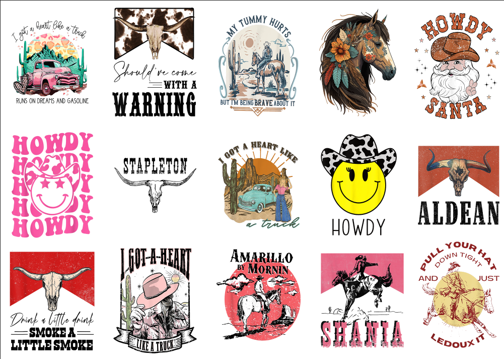 15 Western Shirt Designs Bundle For Commercial Use Part 10, Western T