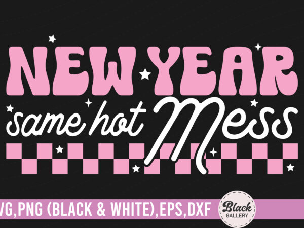Retro pink new year quote svg t shirt design online