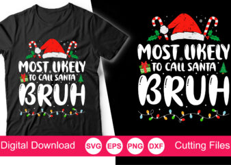 Most Likely To Call Santa Bruh Svg, Bruh SVG, Merry Christmas Svg, Christmas Lights Svg, Xmas Svg, Funny Christmas Svg, Xmas Holiday Svg