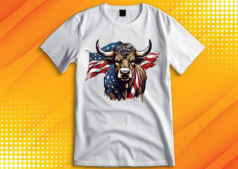 American patriot Bull cow T-Shirt