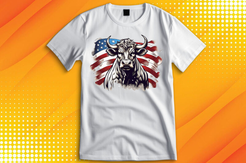 American patriot Bull cow T-Shirt