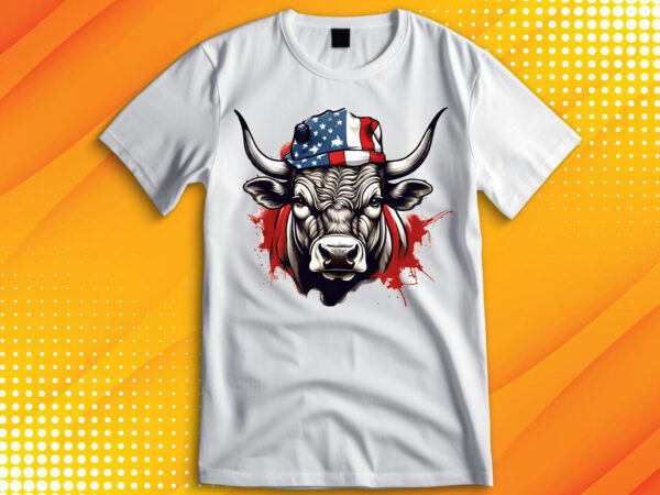 American patriot bull cow t-shirt