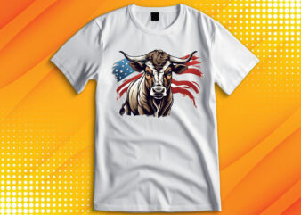 American patriot Bull cow T-Shirt