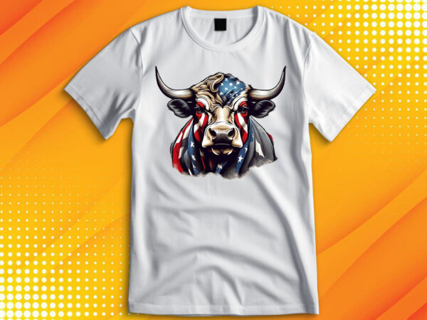 American patriot bull cow t-shirt