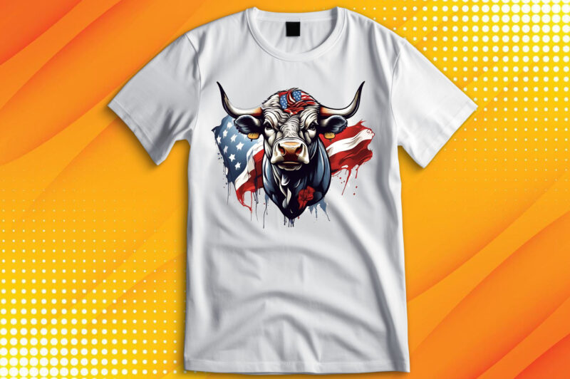 American patriot Bull cow T-Shirt