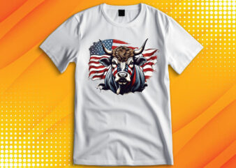 American patriot Bull cow T-Shirt