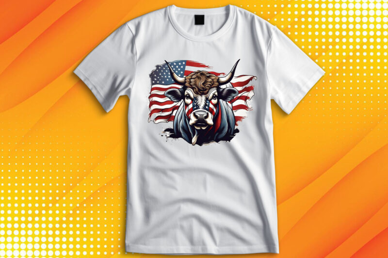 American patriot Bull cow T-Shirt