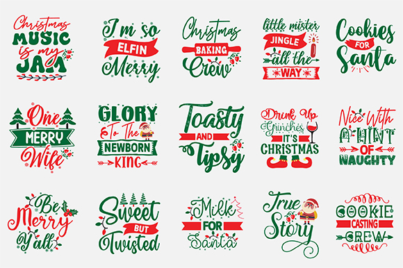 Merry Christmas SVG Bundle, Merry Christmas Saying Svg, Christmas Clip Art, Cricut, Silhouette Cut File,Funny Christmas SVG Bundle