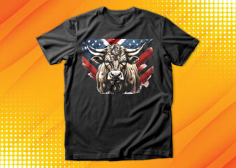 American patriot Bull cow T-Shirt