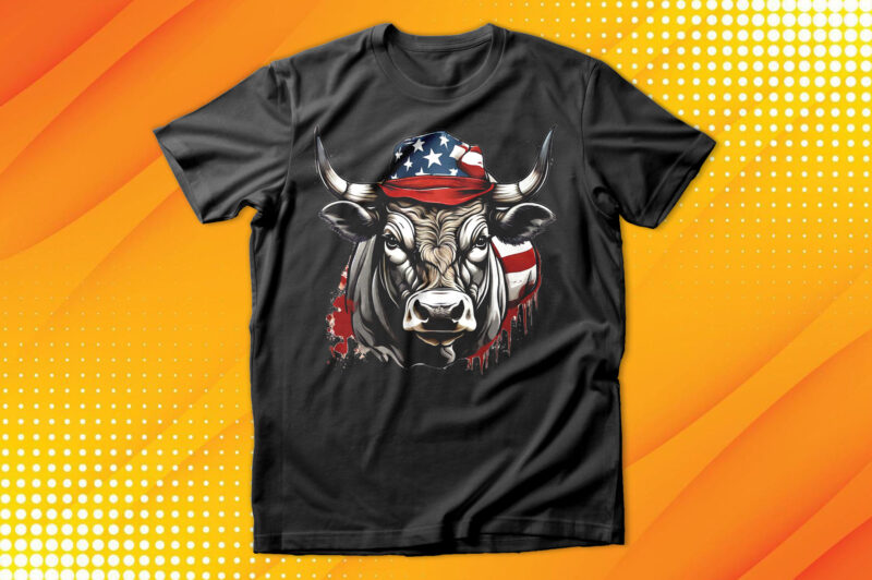 American patriot Bull cow T-Shirt