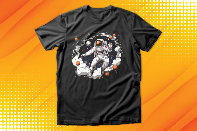 Astronaut swimming in galaxy T-Shirt