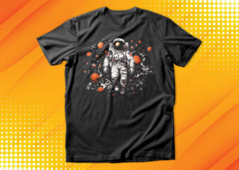 Astronaut swimming in galaxy T-Shirt