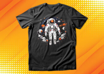 Astronaut swimming in galaxy T-Shirt