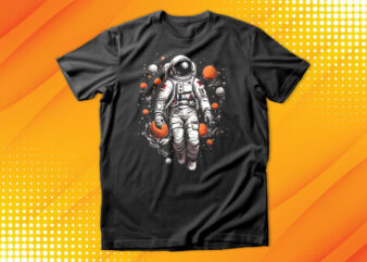 Astronaut swimming in galaxy T-Shirt