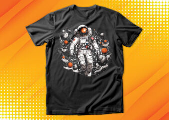 Astronaut swimming in galaxy T-Shirt