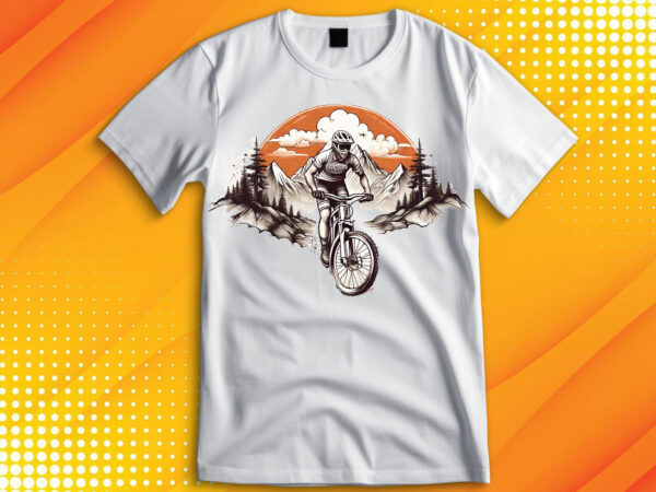 Cycle rider sunset t-shirt