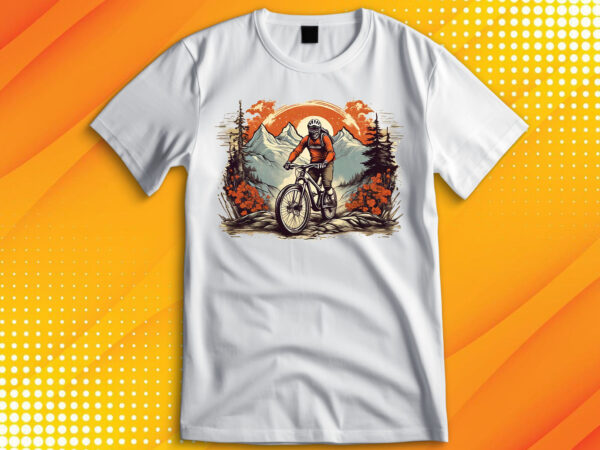 Cycle rider sunset t-shirt