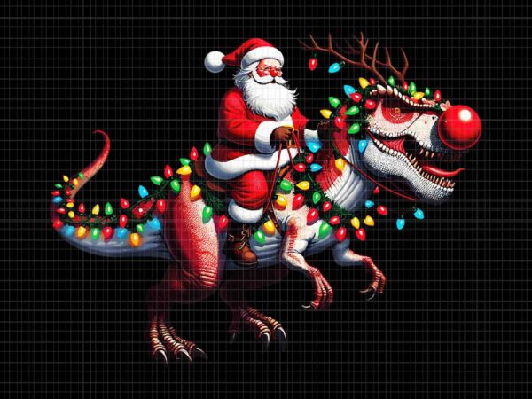 Funny santa riding a reindeer dinosaur christmas png, santa christmas png, santa png, dinosaur xmas png t shirt graphic design
