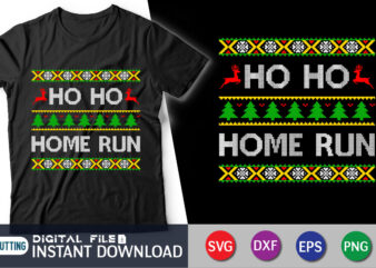 Ho Ho Home Run Ugly Christmas Sweaters Shirt