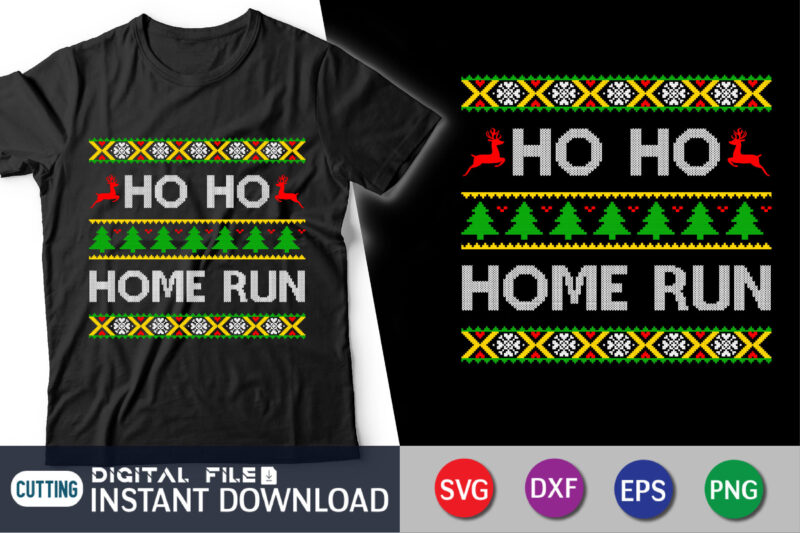 Ho Ho Home Run Ugly Christmas Sweaters Shirt