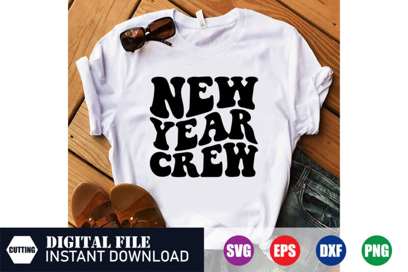 New year crew wave design, New year crew, New year crew t-shirt design, est t-shirt design, new t-shirt, Festive Season, Happy Holidays, svg