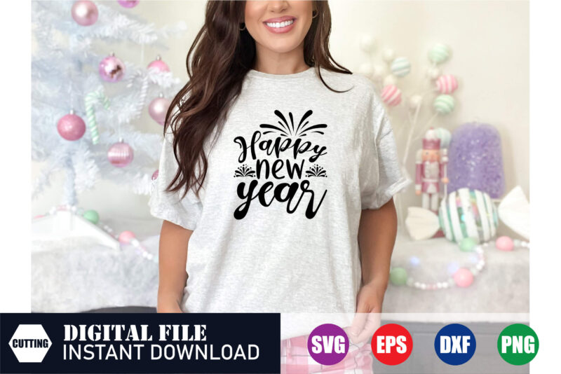 Happy new year t-shirt design, new shirts design, New Year’s Day, best tshirt design, 2024 design,new tshirt, Festive Season, Happy Holidays