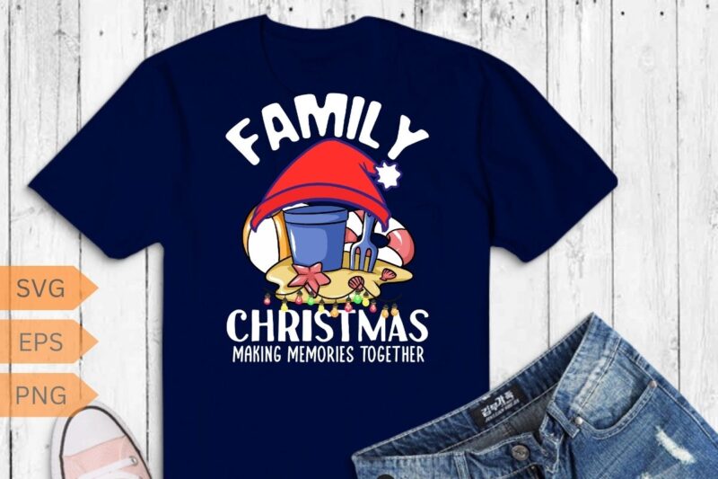 Family Christmas 2023 Cute Xmas Beach T-Shirt design vector, christmas, family, xmas, t-shirt, pajamas, pj, men, women, beach, shirts