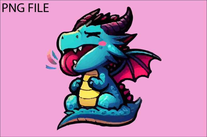 Dragon colorful sticker PNG Sublimation Bundle