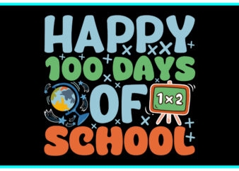 Happy 100 days of school SVG Design . Happy 100 days of school T-shirt Design . Happy 100 days of school Vector Design . Happy 100 days of