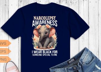 Narcolepsy awareness i wear black for someone special to me T-Shirt Design vector, narcolepsy awareness sleep stages rem, day t-shirt
