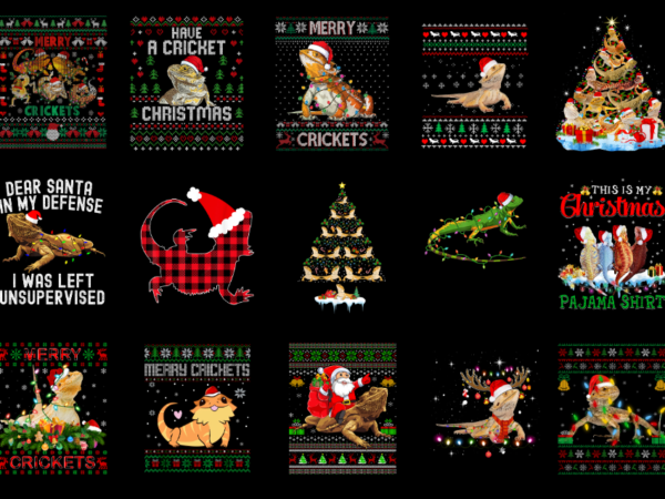 15 bearded dragon christmas shirt designs bundle for commercial use part 2 amz, bearded dragon christmas t-shirt, bearded dragon christmas p