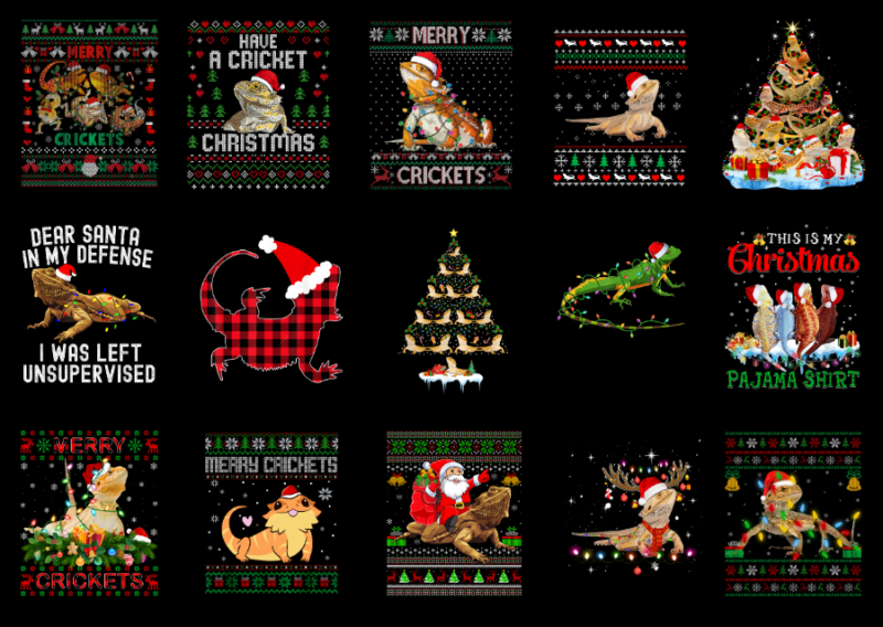 15 Bearded Dragon Christmas Shirt Designs Bundle For Commercial Use Part 2 AMZ, Bearded Dragon Christmas T-shirt, Bearded Dragon Christmas p