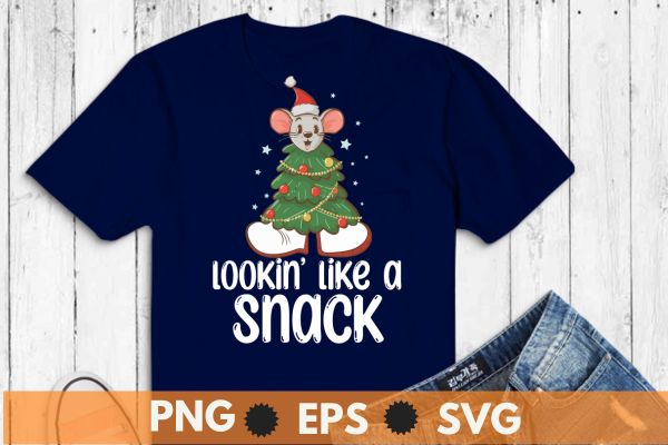 Looking Like A Snack Funny Mouse Vintage Christmas T-Shirt design vector, christmas, cute, gus, funny, snack, mouse, vintage, t-shirt