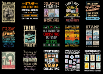 15 Stamp Collecting Shirt Designs Bundle For Commercial Use Part 2, Stamp Collecting T-shirt, Stamp Collecting png file, Stamp Collecting di