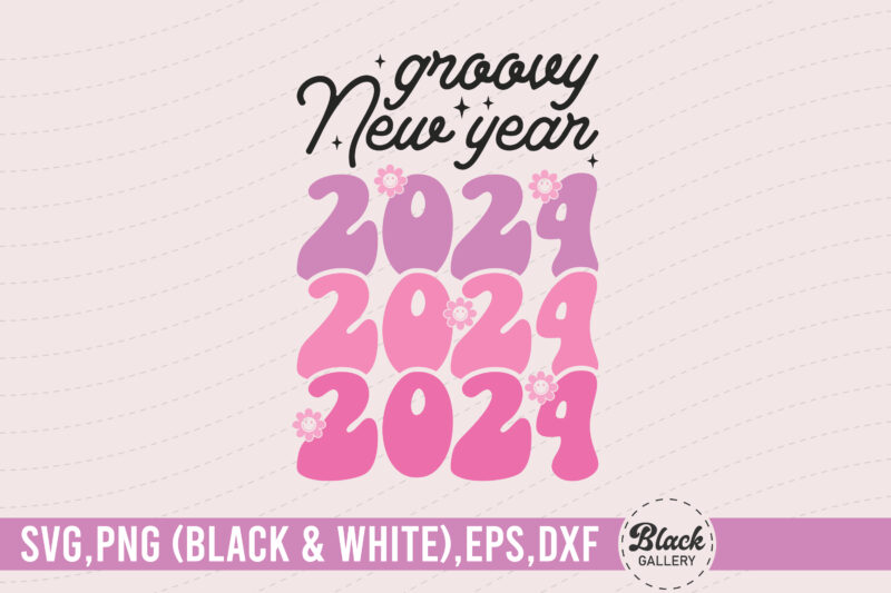 Retro Pink New Year Quote SVG