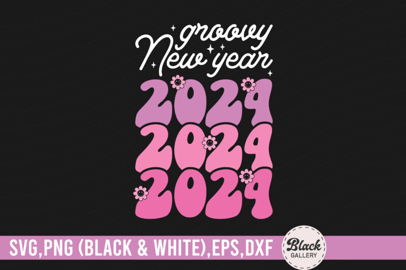 Retro Pink New Year Quote SVG