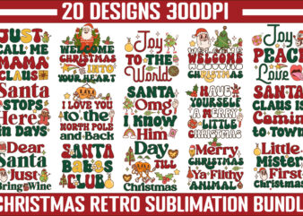 Retro Christmas PNG Sublimation Bundle,20 Designs,on Sell Design,Big Sell Design,Png Bundle,Christmas T-shirt Designs