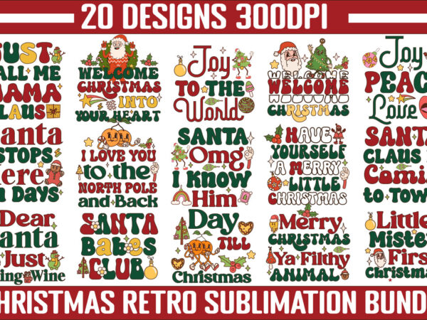 Retro christmas png sublimation bundle,20 designs,on sell design,big sell design,png bundle,christmas t-shirt designs