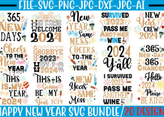 Happy New year t-shirt design bundle , happy new year svg bundlehappy new year 2024 t-shirt design,happy new year shirt,new year svg cut fil