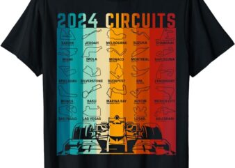 2024 Schedule Formula Racing Formula Car Retro Vintage T-Shirt