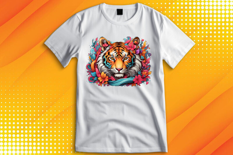 Tiger Wildlife Flora T-Shirt