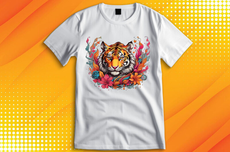 Tiger Wildlife Flora T-Shirt