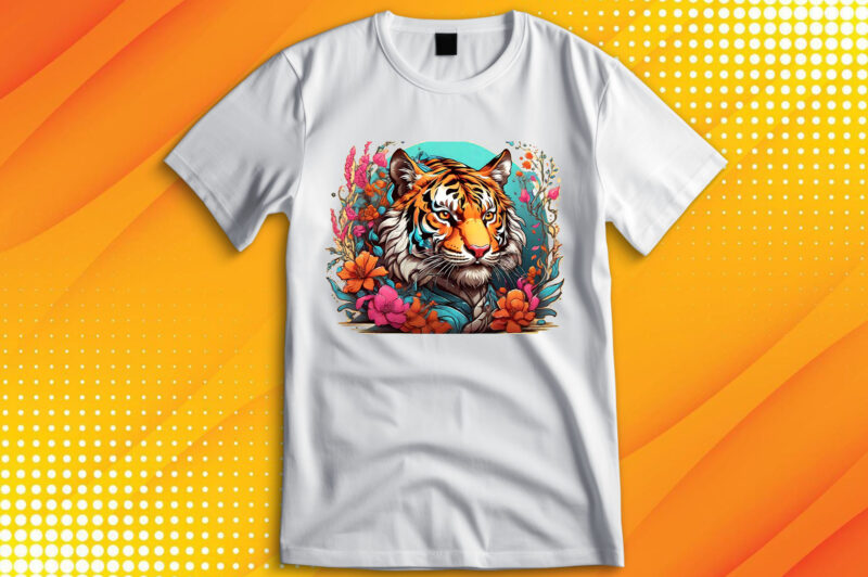 Tiger Wildlife Flora T-Shirt