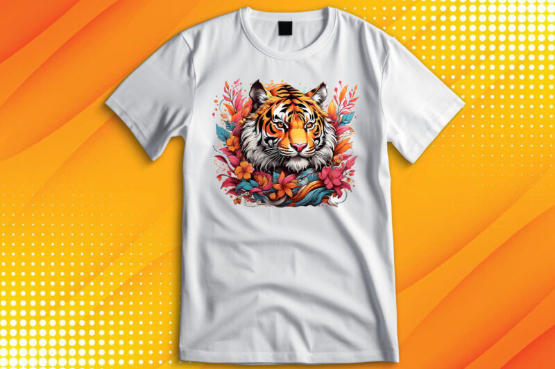 Tiger Wildlife Flora T-Shirt